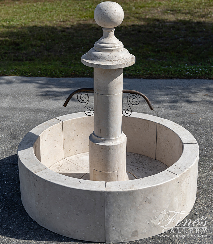 Marble Fountains  - Countryside Fountain From Italy, Italian Quarried Roman Travertine - MF-1905